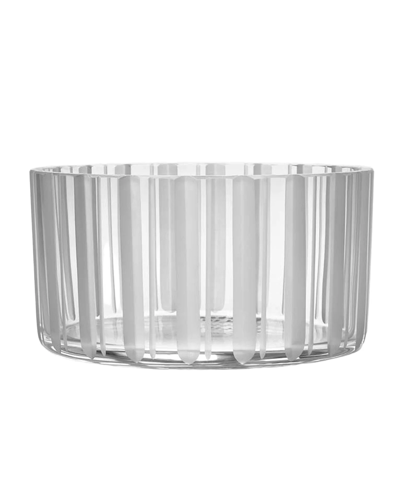 Orrefors 6" Cut in Number Stripes Bowl