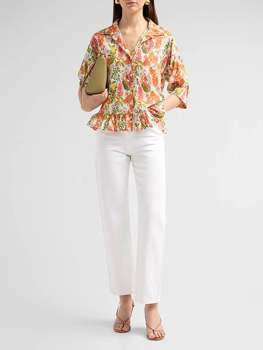 Ro's Garden Women's Ruby Floral Cotton Shirt | Thumbnail 2 Ro's Garden Women's Ruby Floral Cotton Shirt | Thumbnail 2