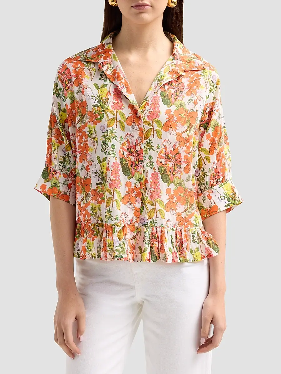 Ro's Garden Women's Ruby Floral Cotton Shirt | Thumbnail 5 Ro's Garden Women's Ruby Floral Cotton Shirt | Thumbnail 5