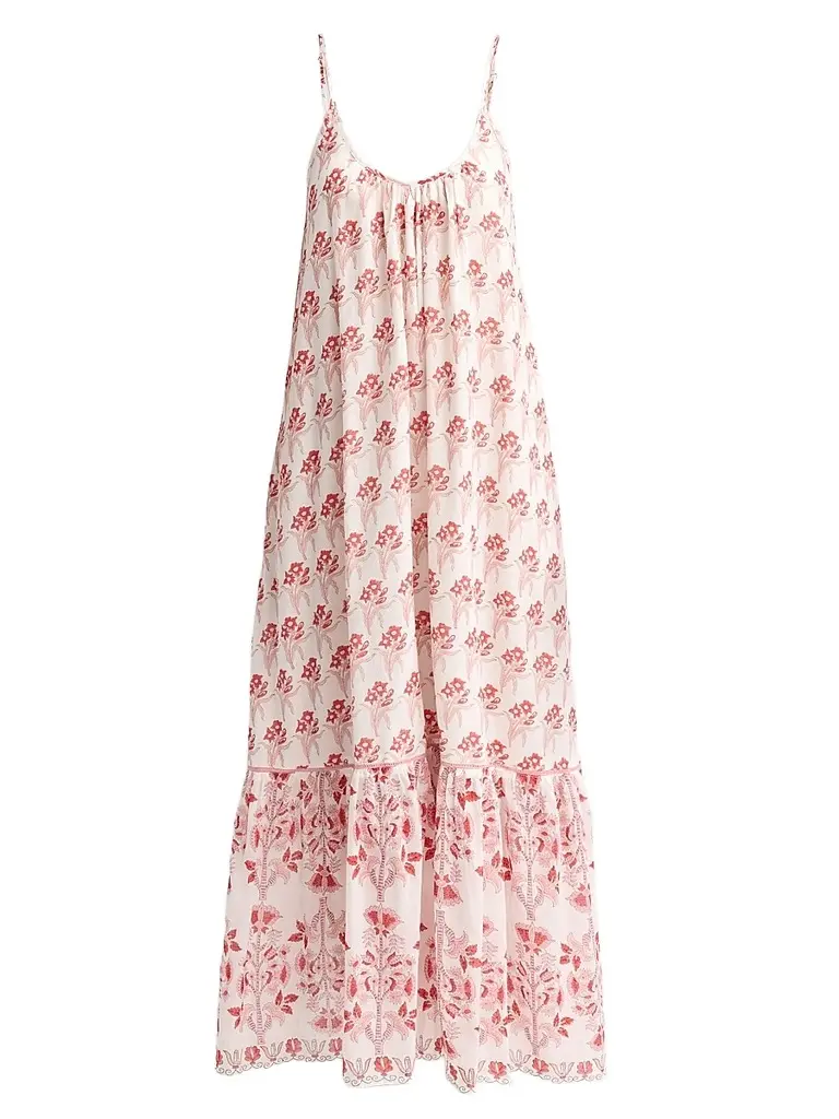 Ro's Garden Women's Samoa Floral Cotton Maxi Dress - Red Leilani - Size XS | Image 1 Ro's Garden Women's Samoa Floral Cotton Maxi Dress - Red Leilani - Size XS | Image 1