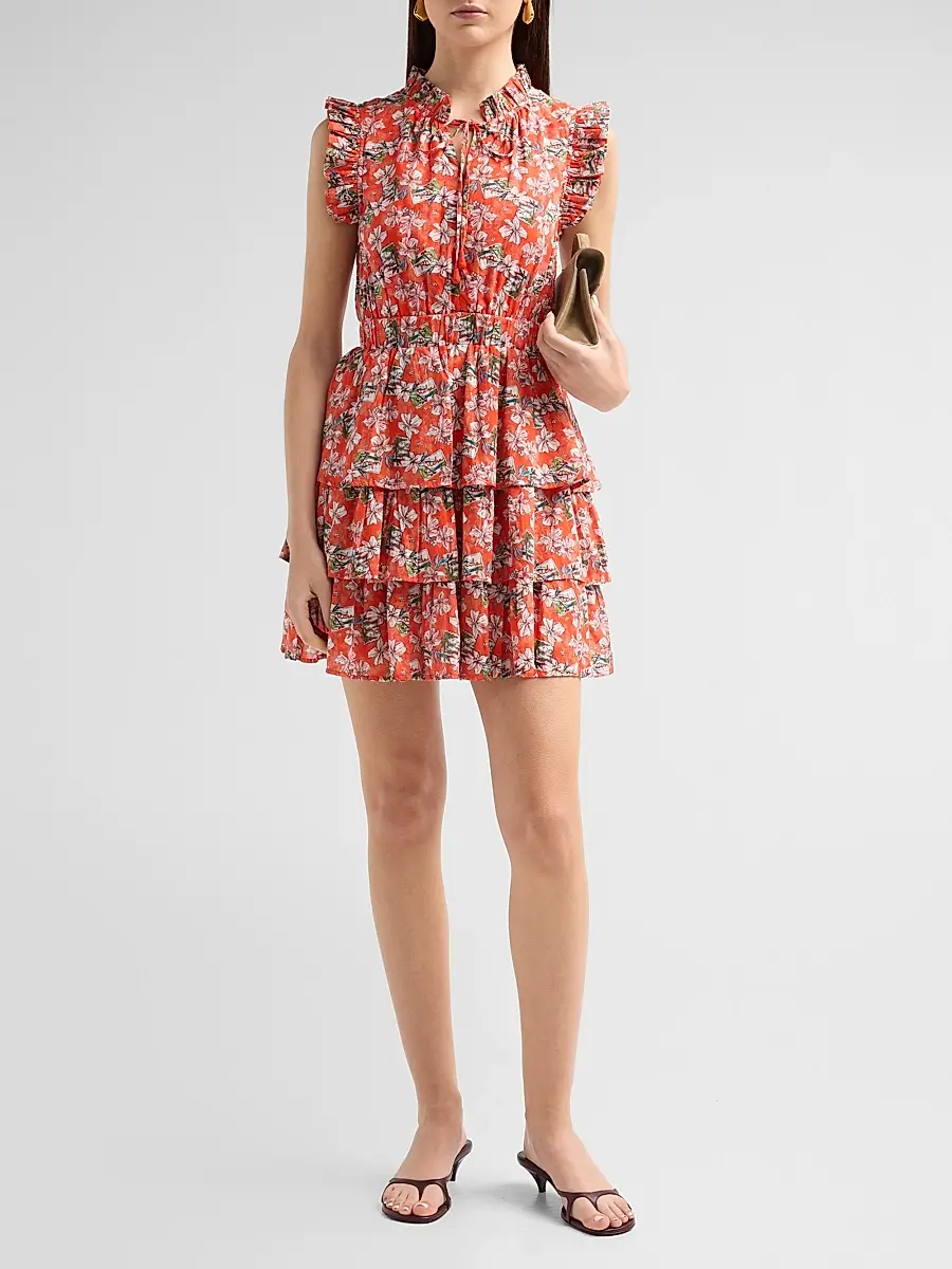 Ro's Garden Women's Bimba Cotton Floral Mini Dress | Thumbnail 2 Ro's Garden Women's Bimba Cotton Floral Mini Dress | Thumbnail 2