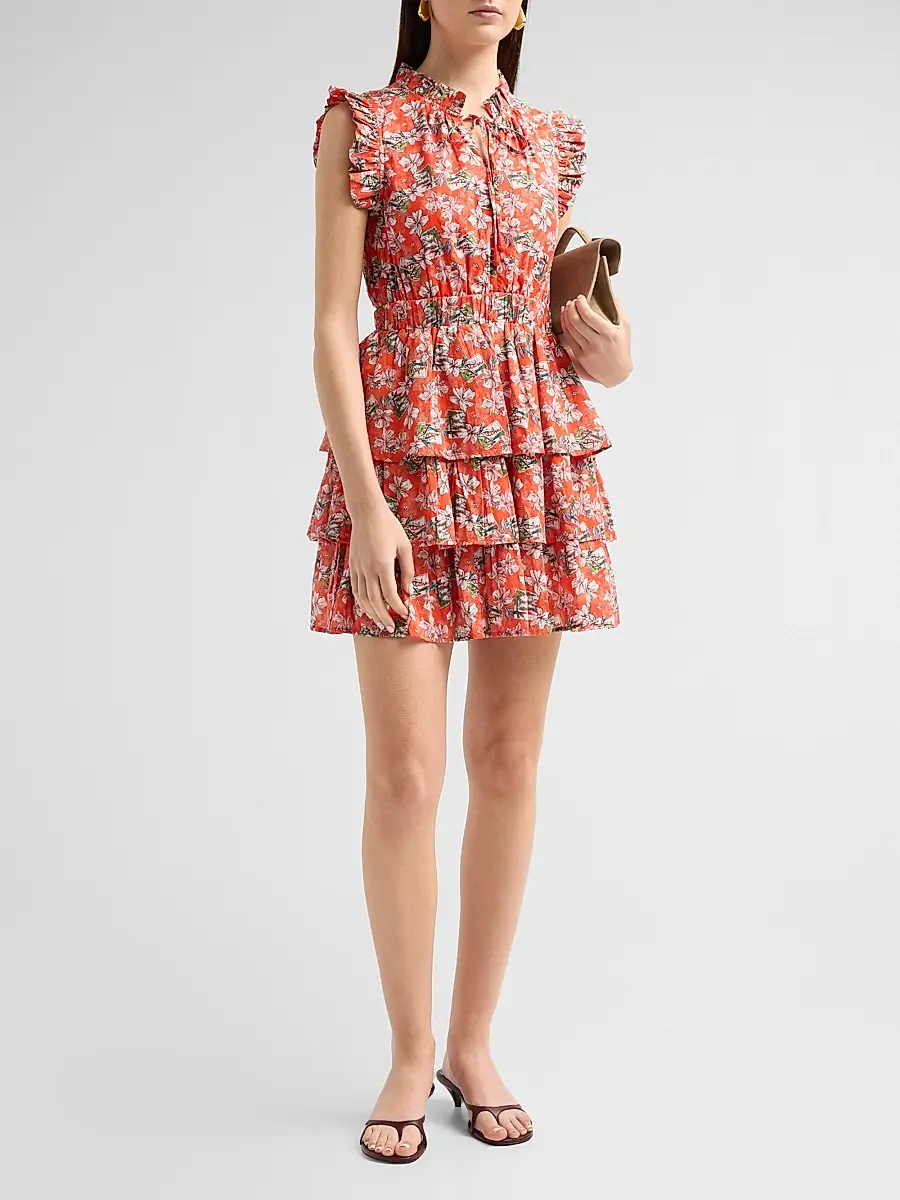 Ro's Garden Women's Bimba Cotton Floral Mini Dress | Thumbnail 4 Ro's Garden Women's Bimba Cotton Floral Mini Dress | Thumbnail 4