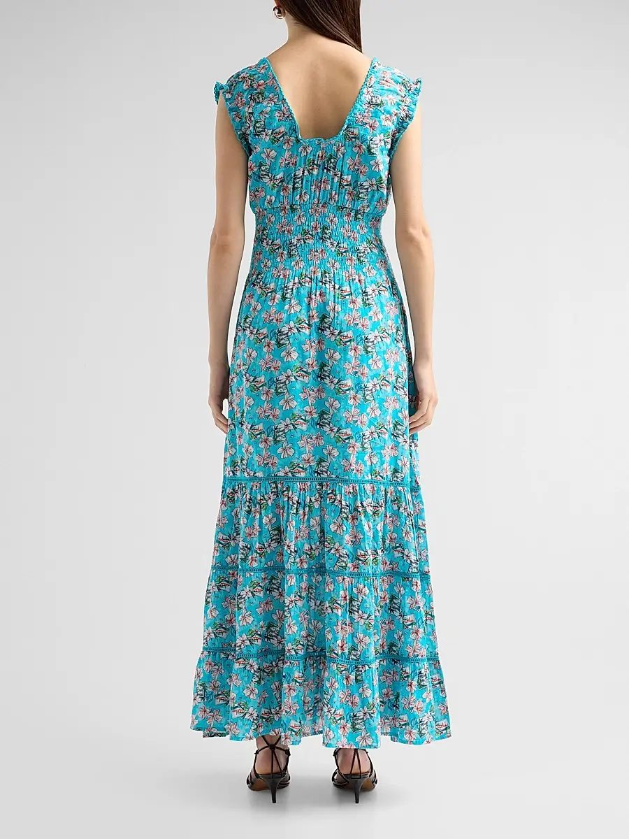 Ro's Garden Women's Hilda Floral Cotton Maxi Dress | Thumbnail 3 Ro's Garden Women's Hilda Floral Cotton Maxi Dress | Thumbnail 3