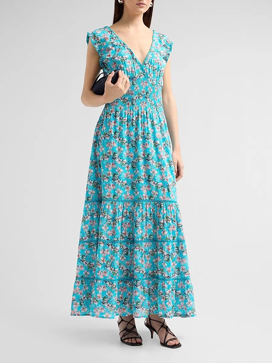 Ro's Garden Women's Hilda Floral Cotton Maxi Dress | Thumbnail 4 Ro's Garden Women's Hilda Floral Cotton Maxi Dress | Thumbnail 4