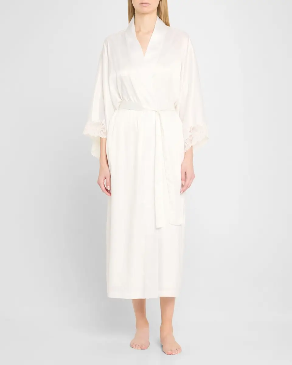 Natori Peony Glamour Lace-Trim Robe | Thumbnail 2