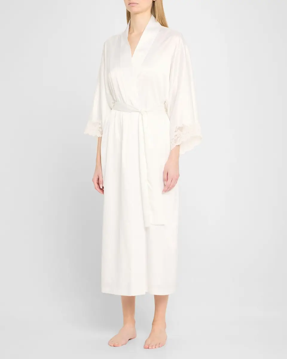 Natori Peony Glamour Lace-Trim Robe | Thumbnail 4