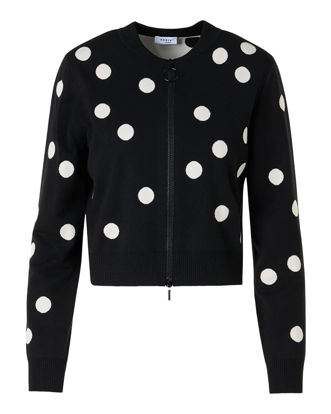 Polka Dot Wool Zip Cardigan Polka Dot Wool Zip Cardigan