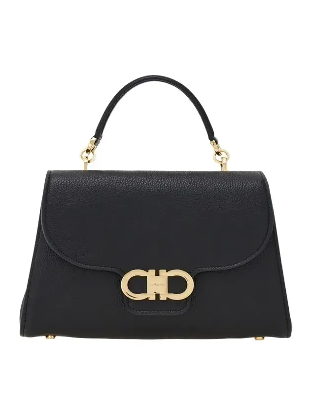 Ferragamo Double Gancio Leather Top-Handle Bag