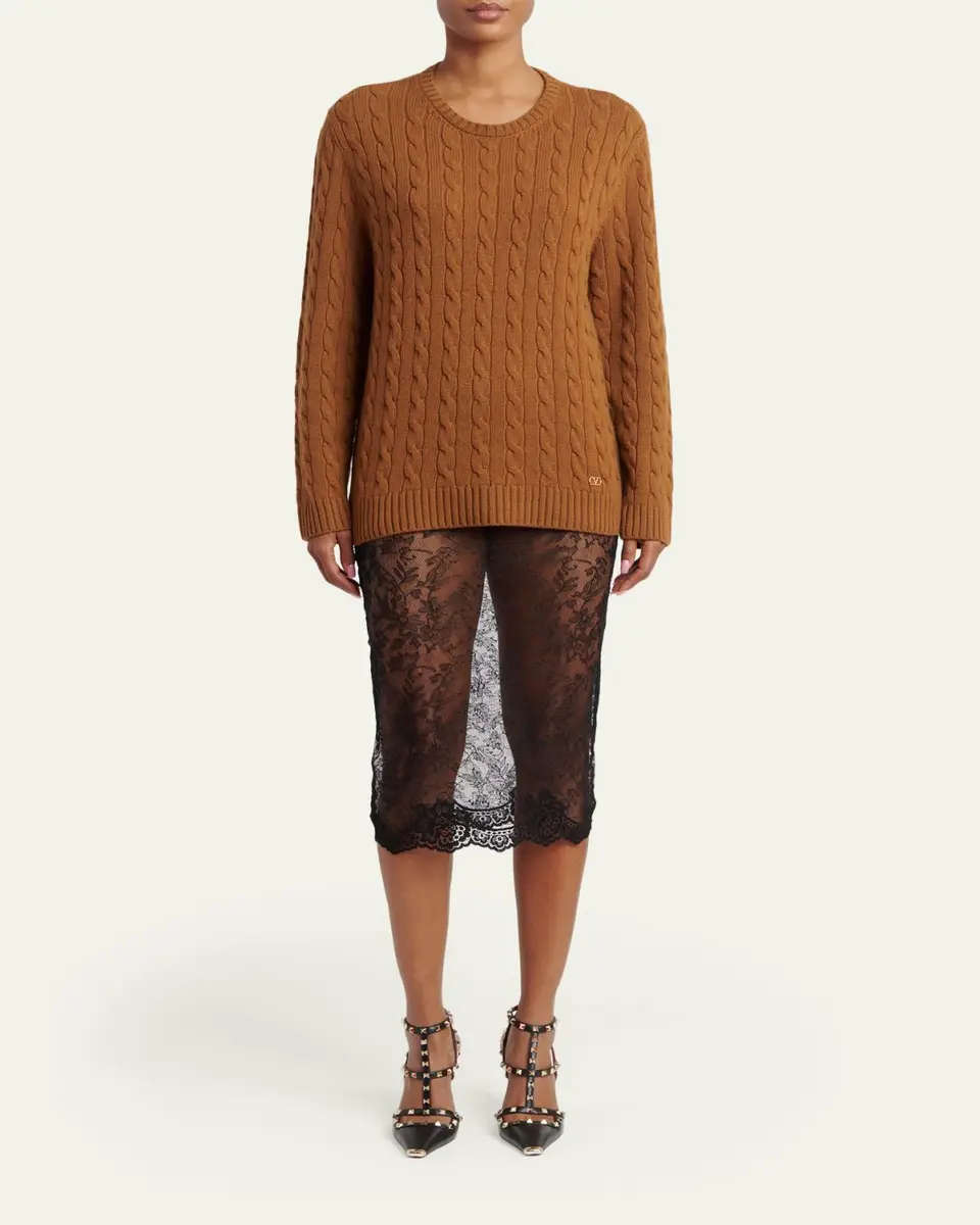 Valentino Garavani Cashmere Cable-Knit Sweater | Thumbnail 2 Valentino Garavani Cashmere Cable-Knit Sweater | Thumbnail 2