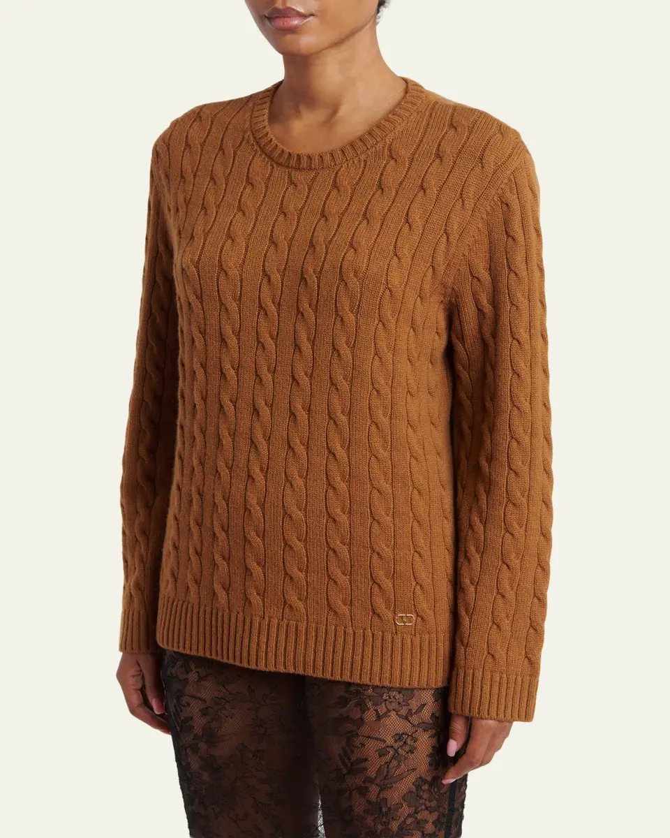 Valentino Garavani Cashmere Cable-Knit Sweater | Thumbnail 4 Valentino Garavani Cashmere Cable-Knit Sweater | Thumbnail 4