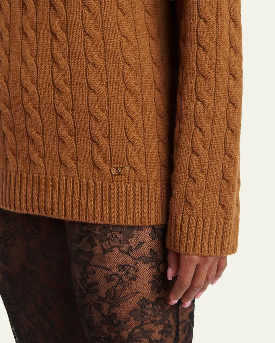 Valentino Garavani Cashmere Cable-Knit Sweater | Thumbnail 5 Valentino Garavani Cashmere Cable-Knit Sweater | Thumbnail 5