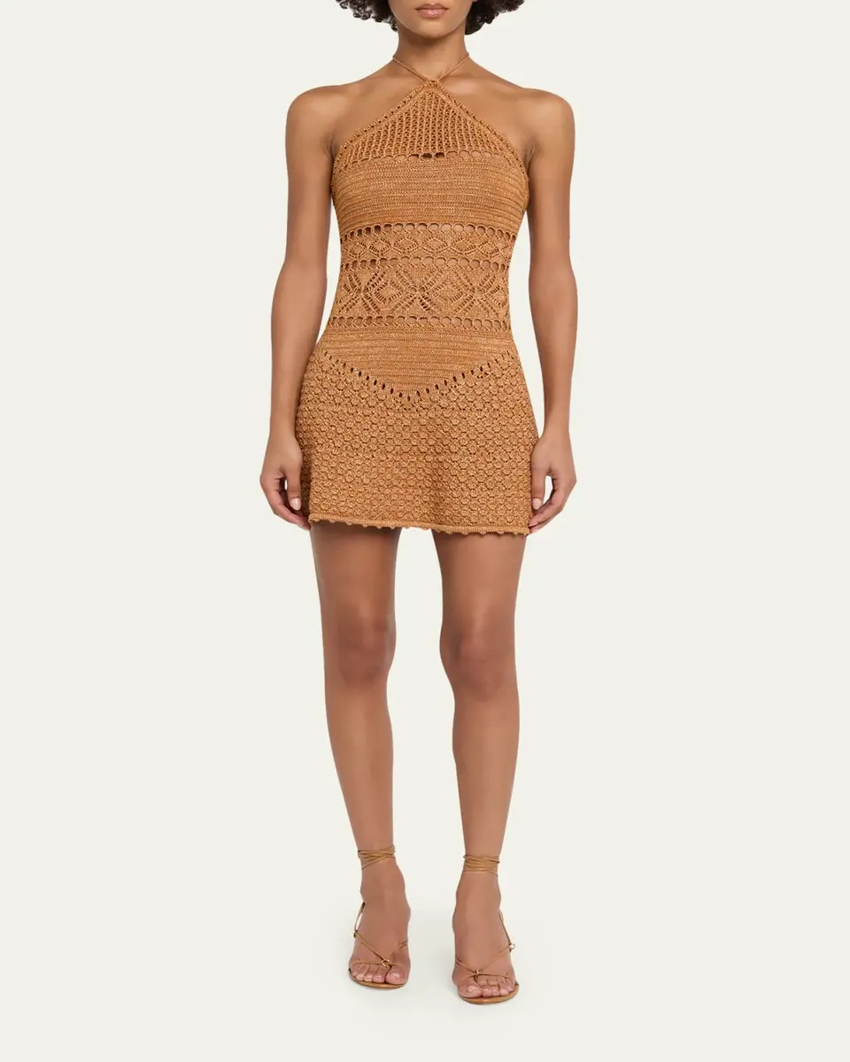 Retrofête Florentina Crochet Halter Dress | Thumbnail 2 Retrofête Florentina Crochet Halter Dress | Thumbnail 2