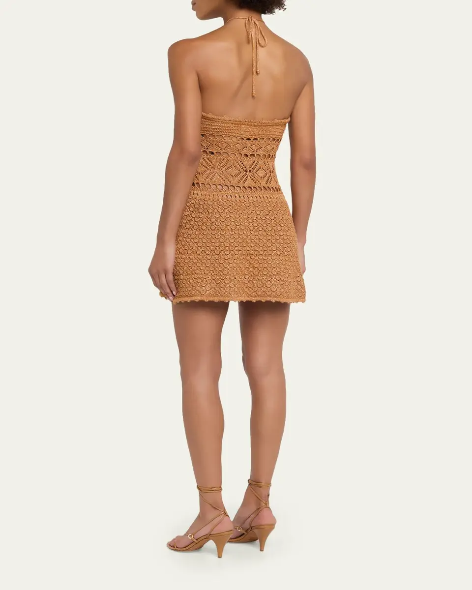 Retrofête Florentina Crochet Halter Dress | Thumbnail 3 Retrofête Florentina Crochet Halter Dress | Thumbnail 3