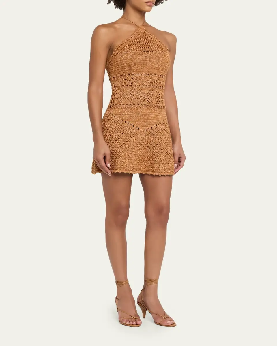 Retrofête Florentina Crochet Halter Dress | Thumbnail 4 Retrofête Florentina Crochet Halter Dress | Thumbnail 4