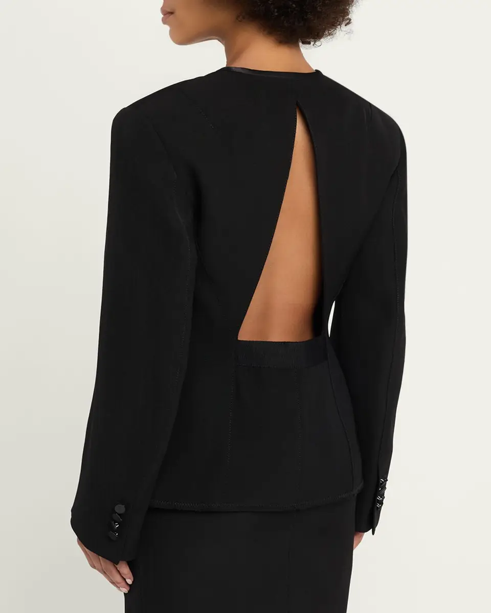 Lanvin Single-Breasted Silk-Blend Backless Jacket | Thumbnail 3