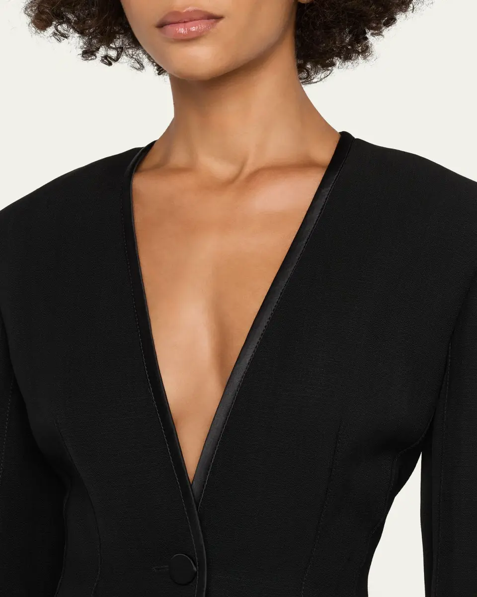 Lanvin Single-Breasted Silk-Blend Backless Jacket | Thumbnail 5