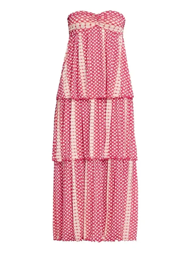 Diane von Furstenberg Joanne Tiered Polka Dot Maxi Dress