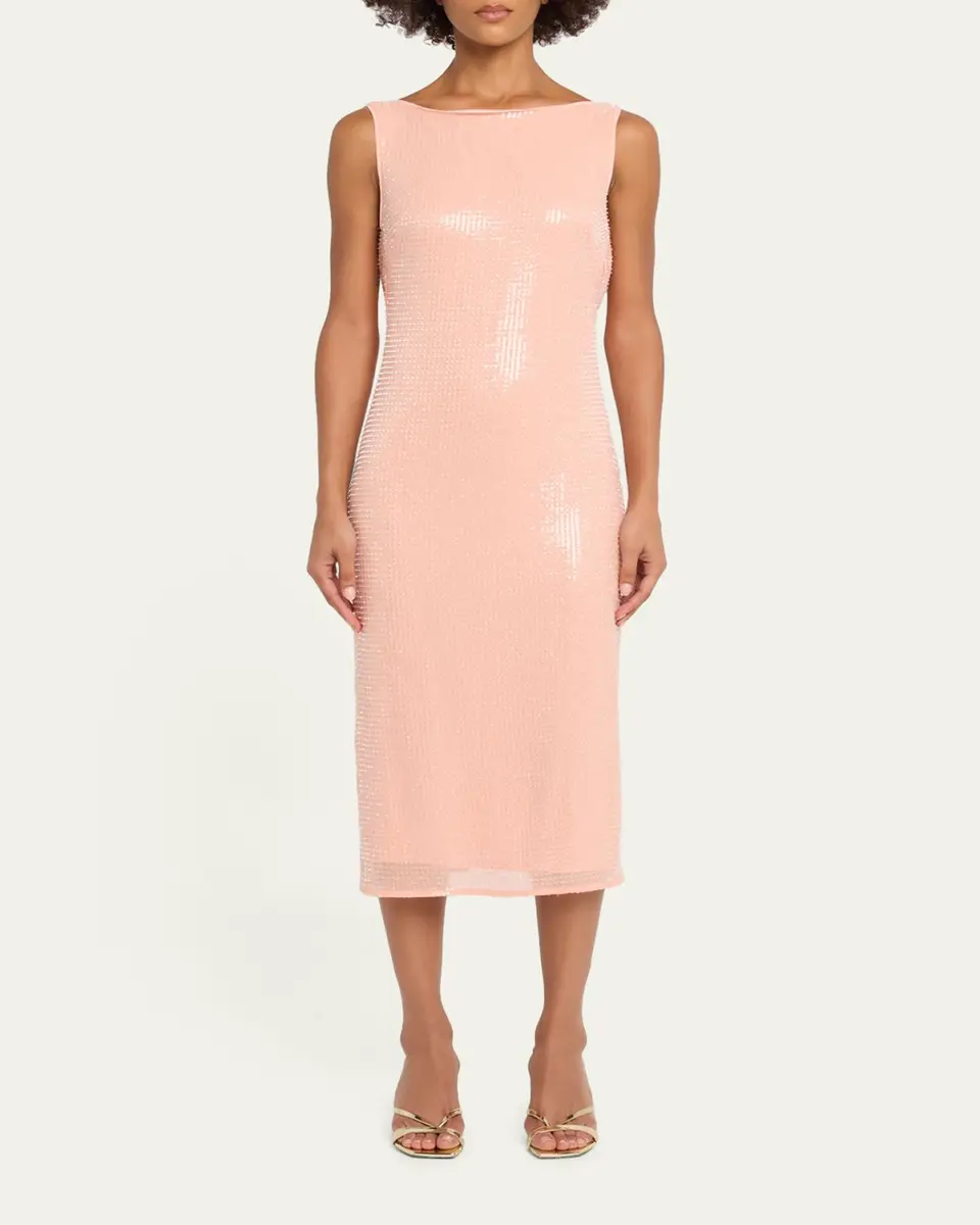 Toccin Wendolyn Embellished Cowl-Back Midi Dress | Thumbnail 2 Toccin Wendolyn Embellished Cowl-Back Midi Dress | Thumbnail 2
