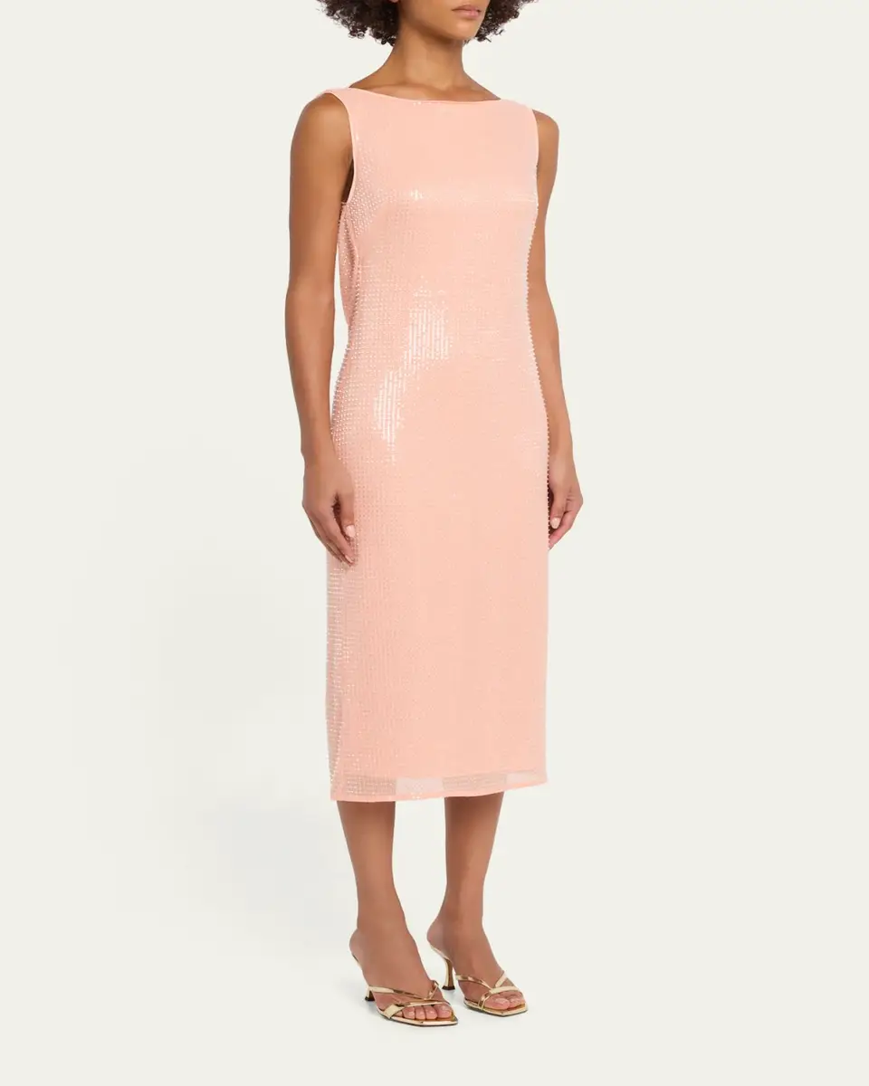 Toccin Wendolyn Embellished Cowl-Back Midi Dress | Thumbnail 4 Toccin Wendolyn Embellished Cowl-Back Midi Dress | Thumbnail 4