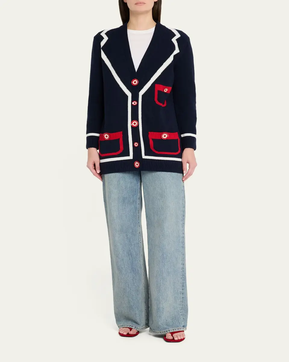 Libertine Cashmere Trompe L'oeil Cardigan | Thumbnail 2