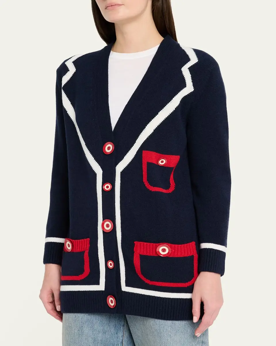 Libertine Cashmere Trompe L'oeil Cardigan | Thumbnail 4