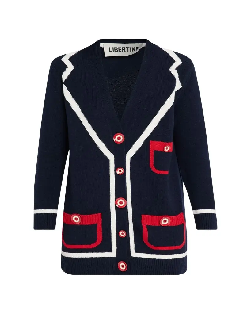 Libertine Cashmere Trompe L'oeil Cardigan | Image 1 Libertine Cashmere Trompe L'oeil Cardigan | Image 1