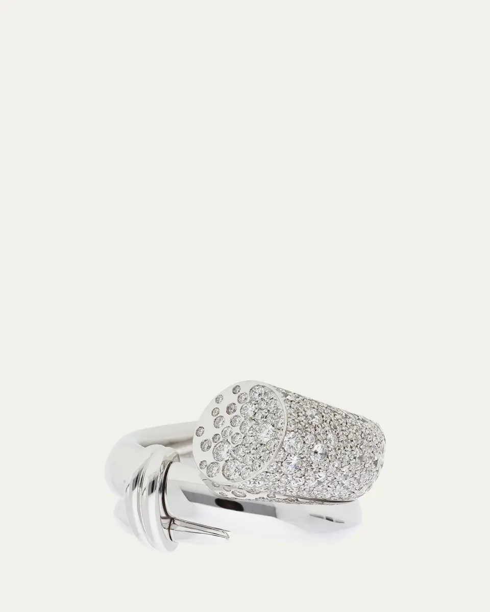 TABAYER 18K White Gold Diamond Chunky Ring | Thumbnail 2