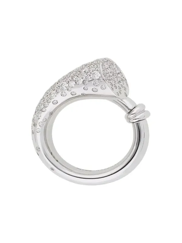 18K White Gold Diamond Chunky Ring 18K White Gold Diamond Chunky Ring