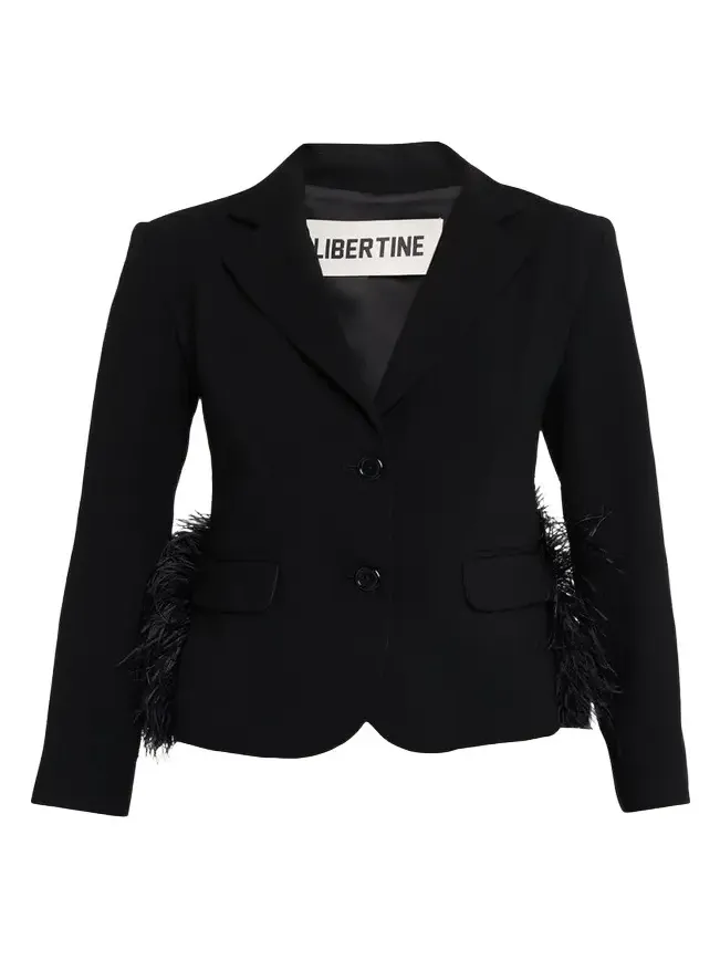 Feathered Single-Breasted Jacket Feathered Single-Breasted Jacket