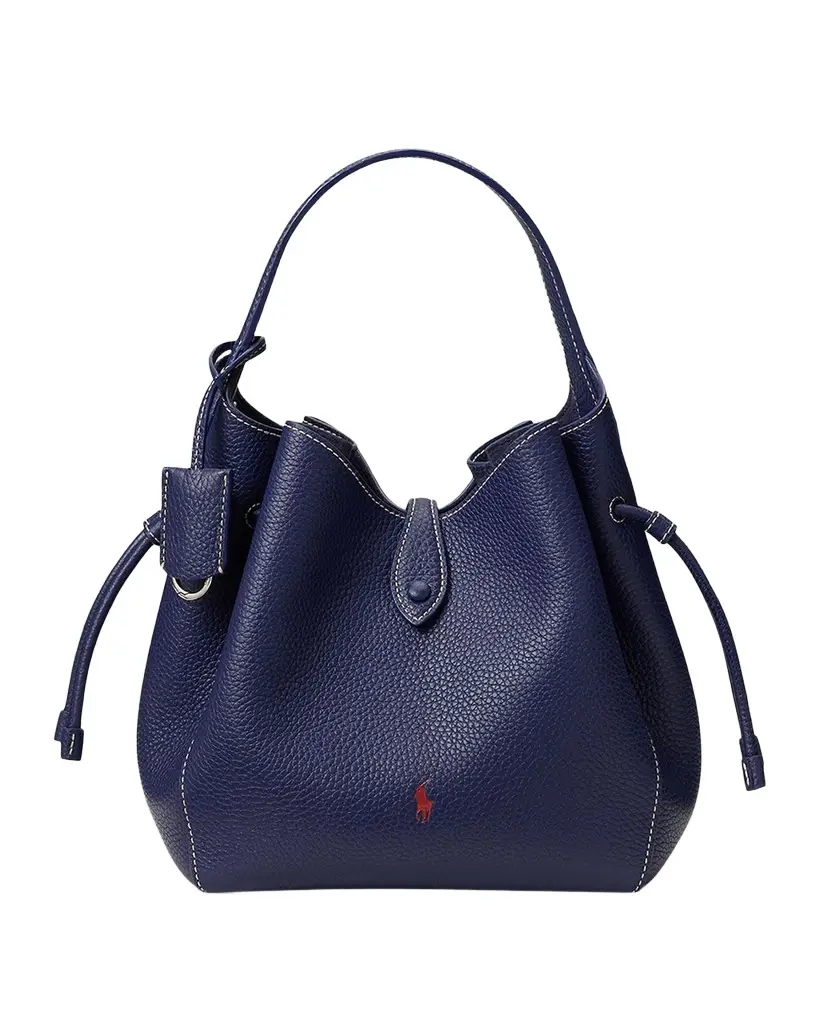 Polo Ralph Lauren Polo Play Leather Drawstring Crossbody Bucket Bag