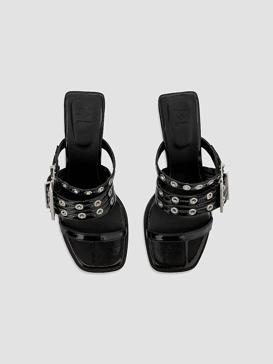 Ganni Women's 50MM Buckle-Strap Faux-Leather Mules | Thumbnail 3 Ganni Women's 50MM Buckle-Strap Faux-Leather Mules | Thumbnail 3