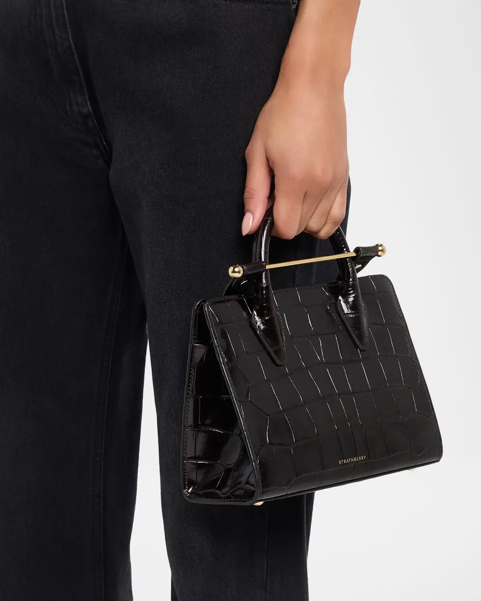 Strathberry Mini Croc-Embossed Leather Tote Bag | Thumbnail 2 Strathberry Mini Croc-Embossed Leather Tote Bag | Thumbnail 2