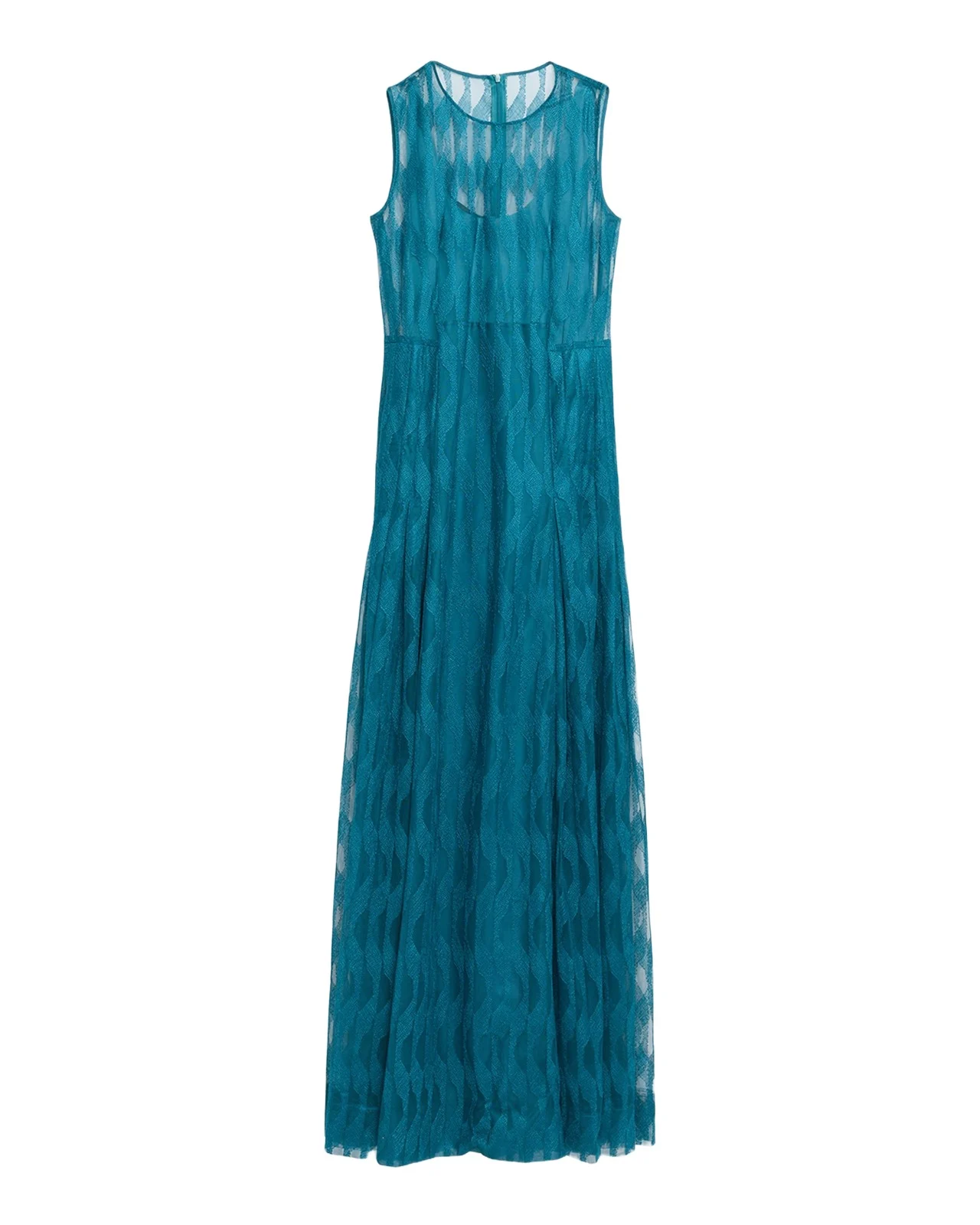 High Plains Embroidered Sleeveless Tulle Gown
