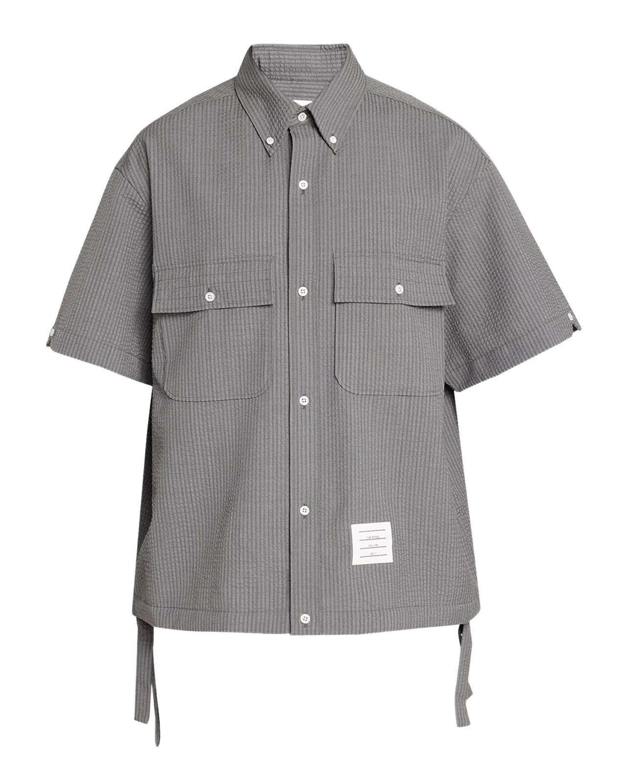 Men's Seersucker Short-Sleeve Track Shirt