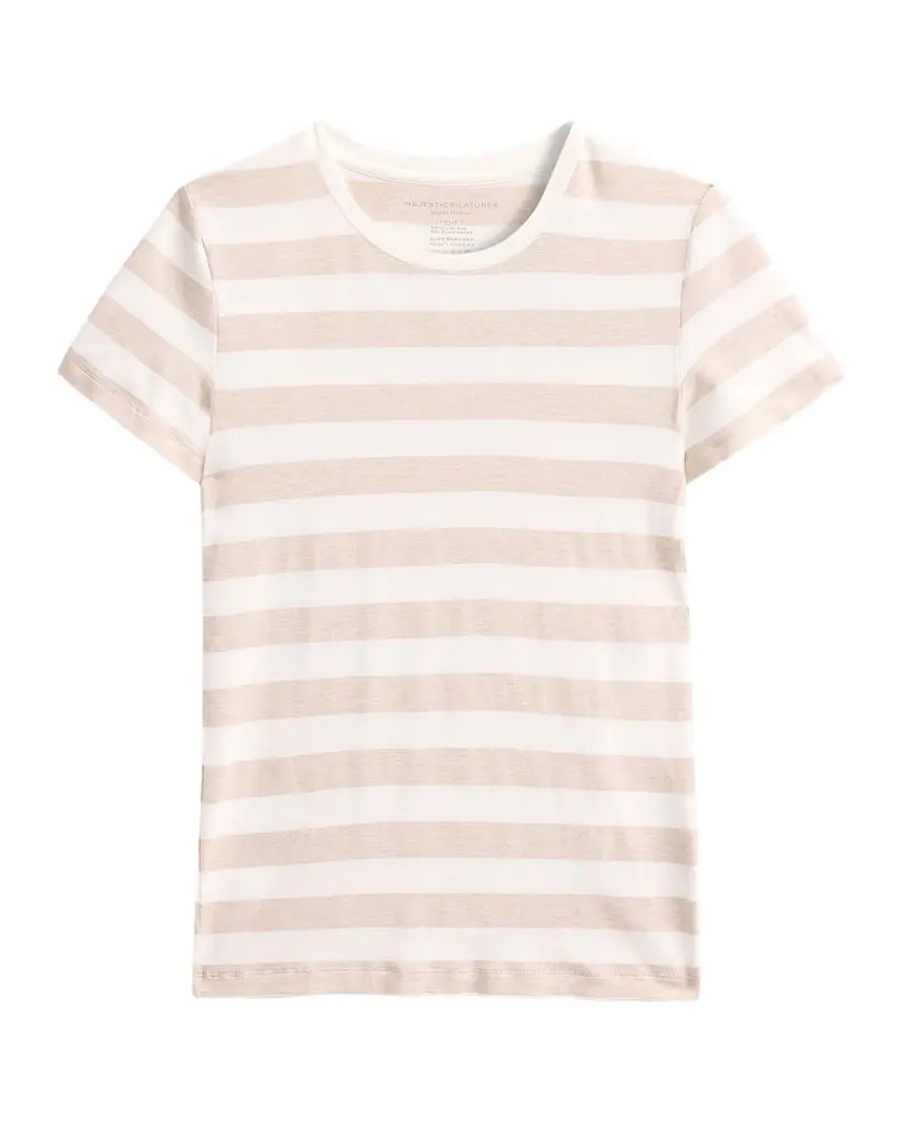 MAJESTIC FILATURES Striped Jersey T-Shirt