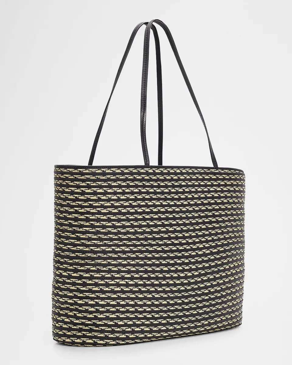 The Row Beau Striped Raffia & Leather Tote Bag | Thumbnail 3