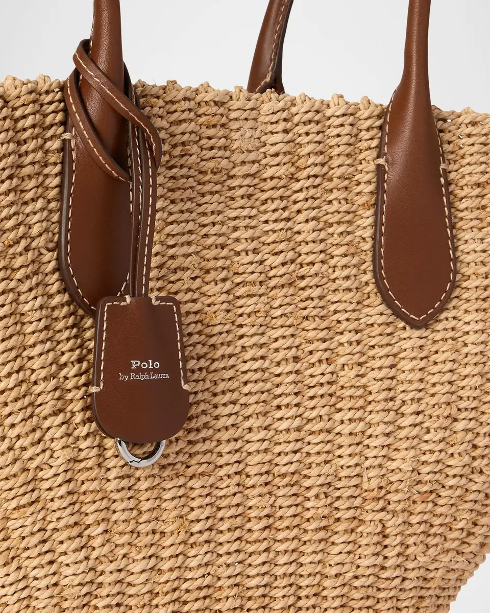 Polo Ralph Lauren Bellport Raffia Basket Tote Bag | Thumbnail 5 Polo Ralph Lauren Bellport Raffia Basket Tote Bag | Thumbnail 5