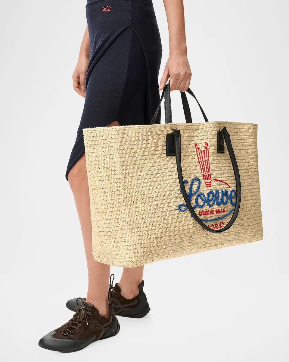 Loewe Verano XL Embroidered Raffia Tote Bag | Thumbnail 2 Loewe Verano XL Embroidered Raffia Tote Bag | Thumbnail 2