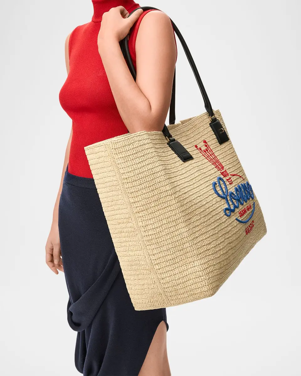 Loewe Verano XL Embroidered Raffia Tote Bag | Thumbnail 8 Loewe Verano XL Embroidered Raffia Tote Bag | Thumbnail 8