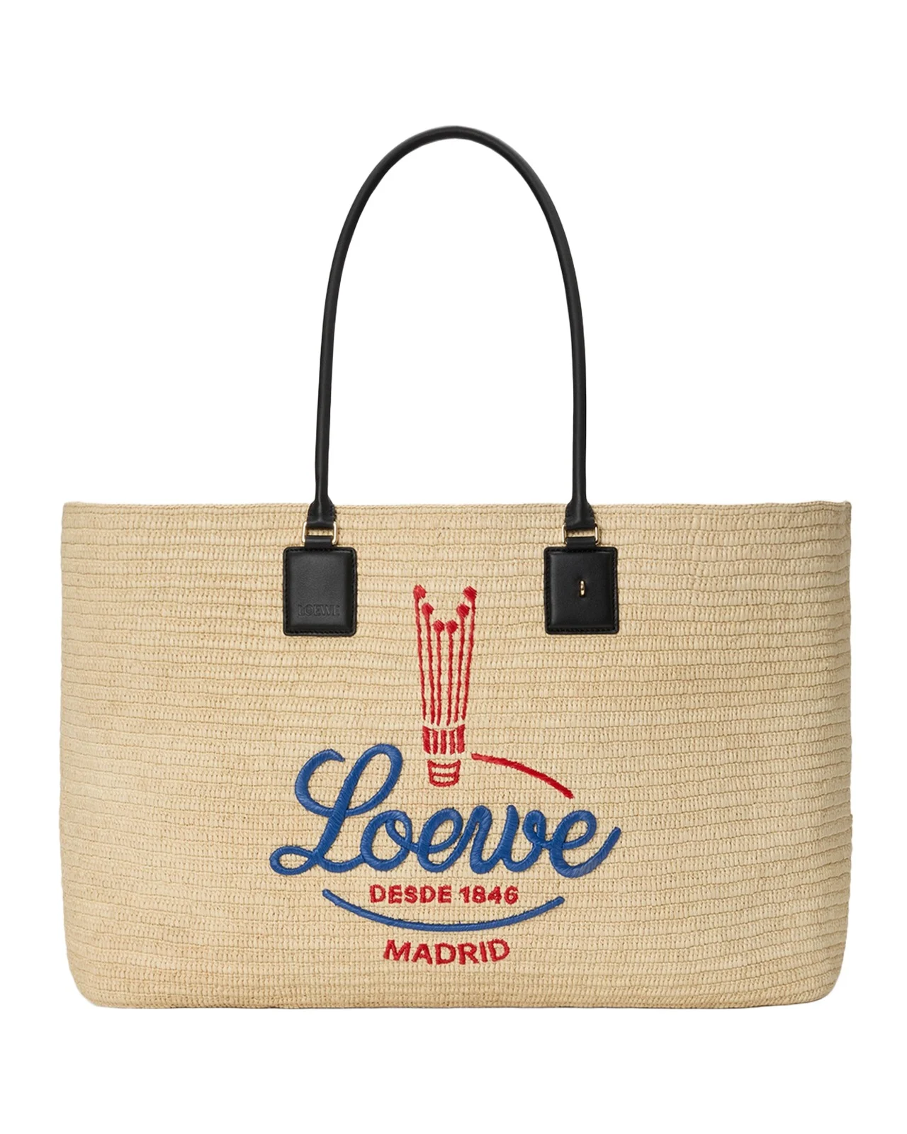 Verano XL Embroidered Raffia Tote Bag Verano XL Embroidered Raffia Tote Bag