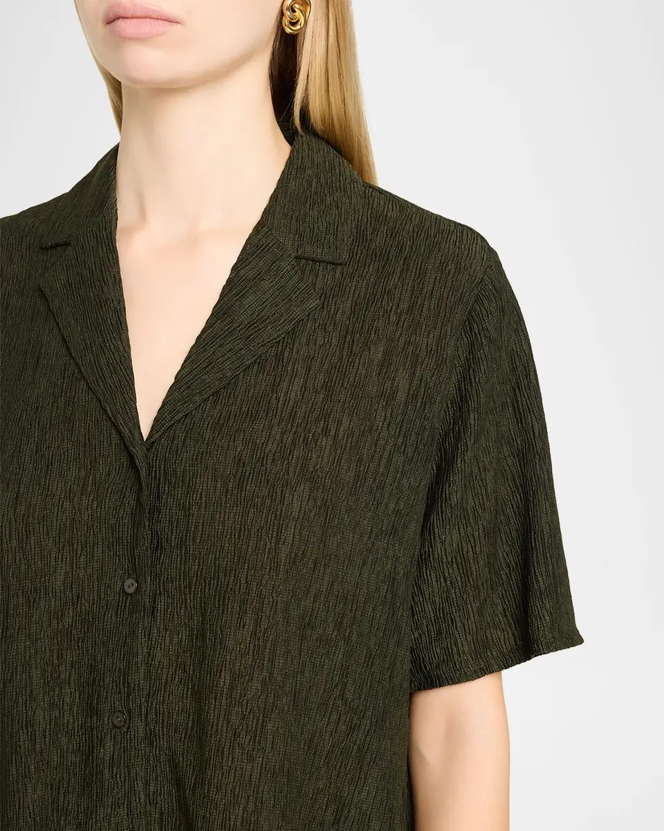 Eileen Fisher Crinkled Boxy Button-Front Shirt | Thumbnail 5 Eileen Fisher Crinkled Boxy Button-Front Shirt | Thumbnail 5