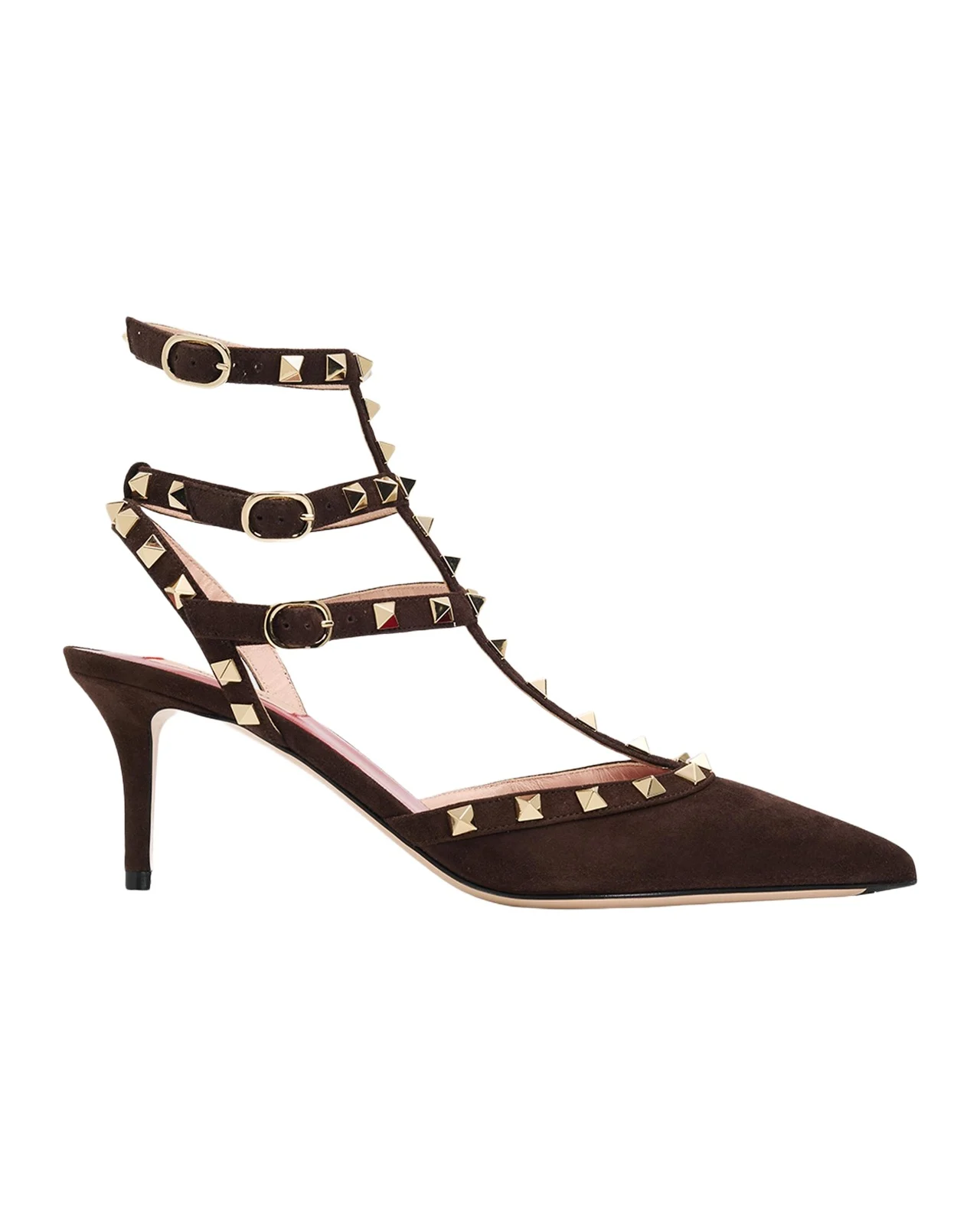 Valentino Garavani 65mm Rockstud Suede Ankle-Strap Pumps