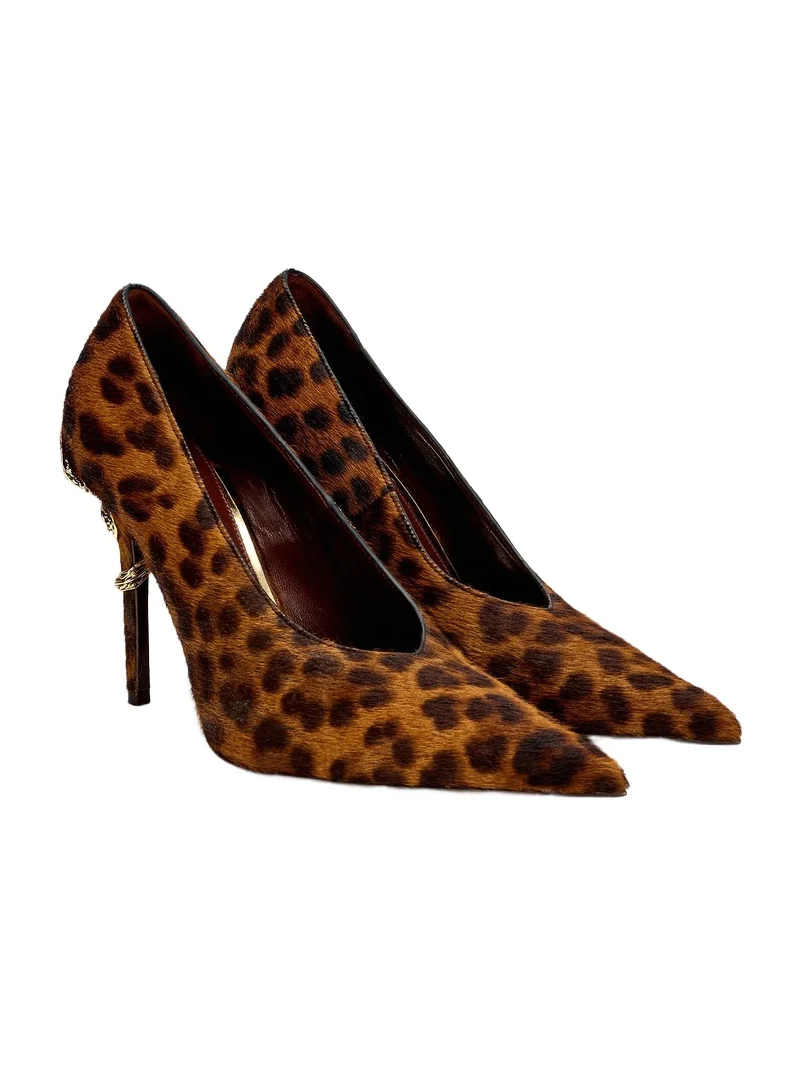 Pumps Serpentine in Leather with Jaguar Print