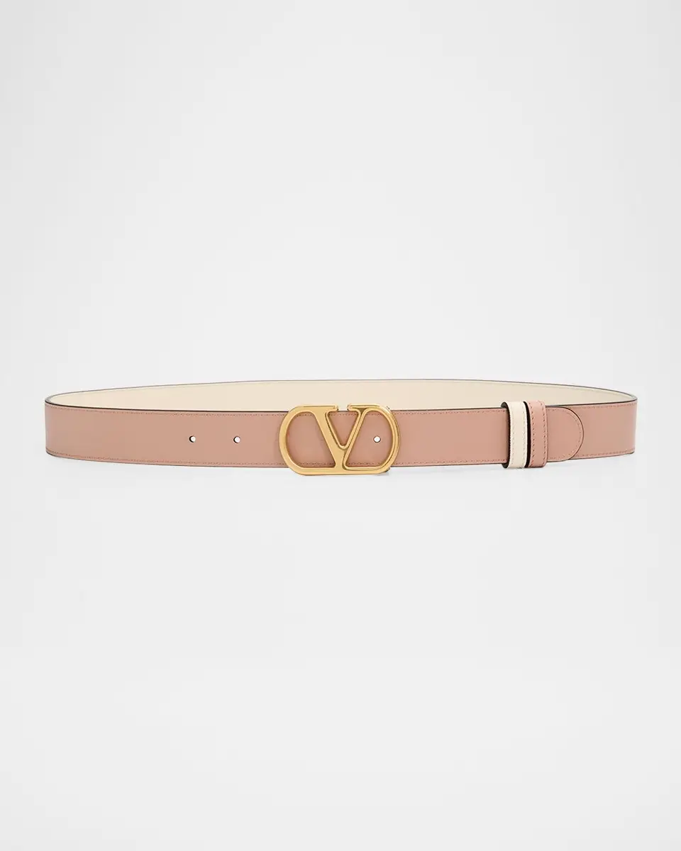 Valentino Garavani VLogo Signature Reversible Shiny Calfskin Belt 30MM | Thumbnail 3 Valentino Garavani VLogo Signature Reversible Shiny Calfskin Belt 30MM | Thumbnail 3