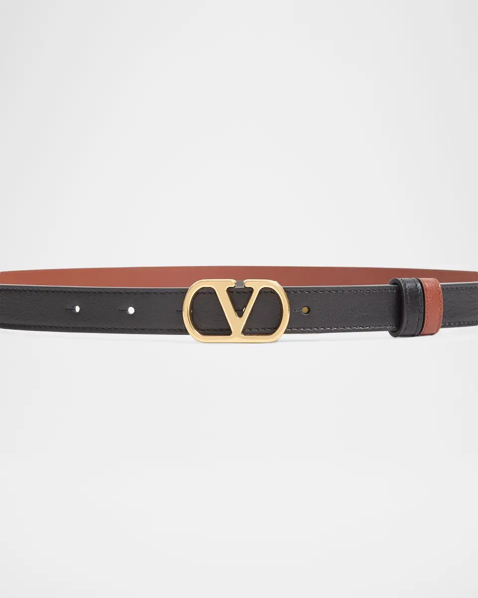 Valentino Garavani VLogo Signature Reversible Shiny Calfskin Belt 20MM | Thumbnail 3 Valentino Garavani VLogo Signature Reversible Shiny Calfskin Belt 20MM | Thumbnail 3