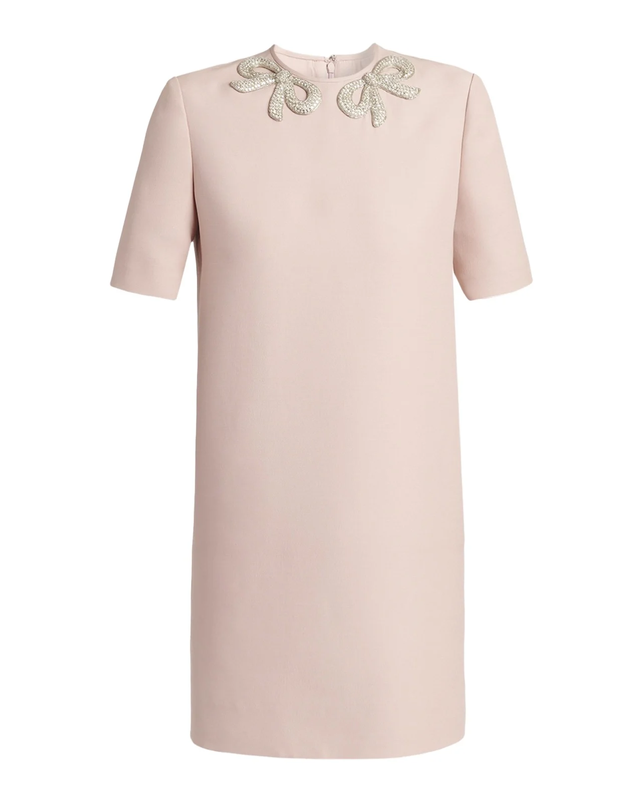 Valentino Garavani Embroidered Bow Short-Sleeve Mini Dress
