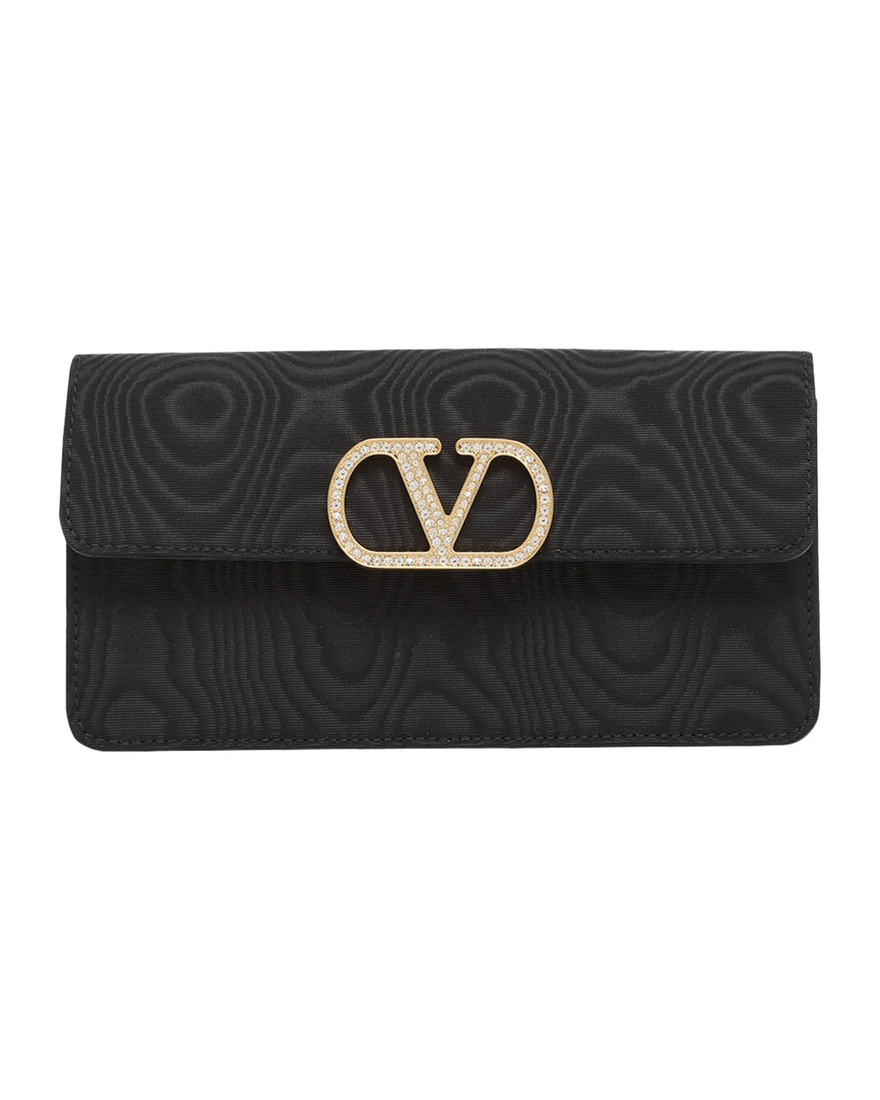 Crystal VLogo Moire Clutch Bag Crystal VLogo Moire Clutch Bag