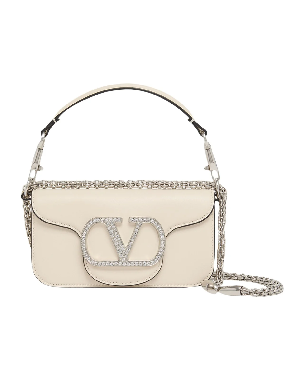 Loco Crystal VLogo Leather Shoulder Bag Loco Crystal VLogo Leather Shoulder Bag