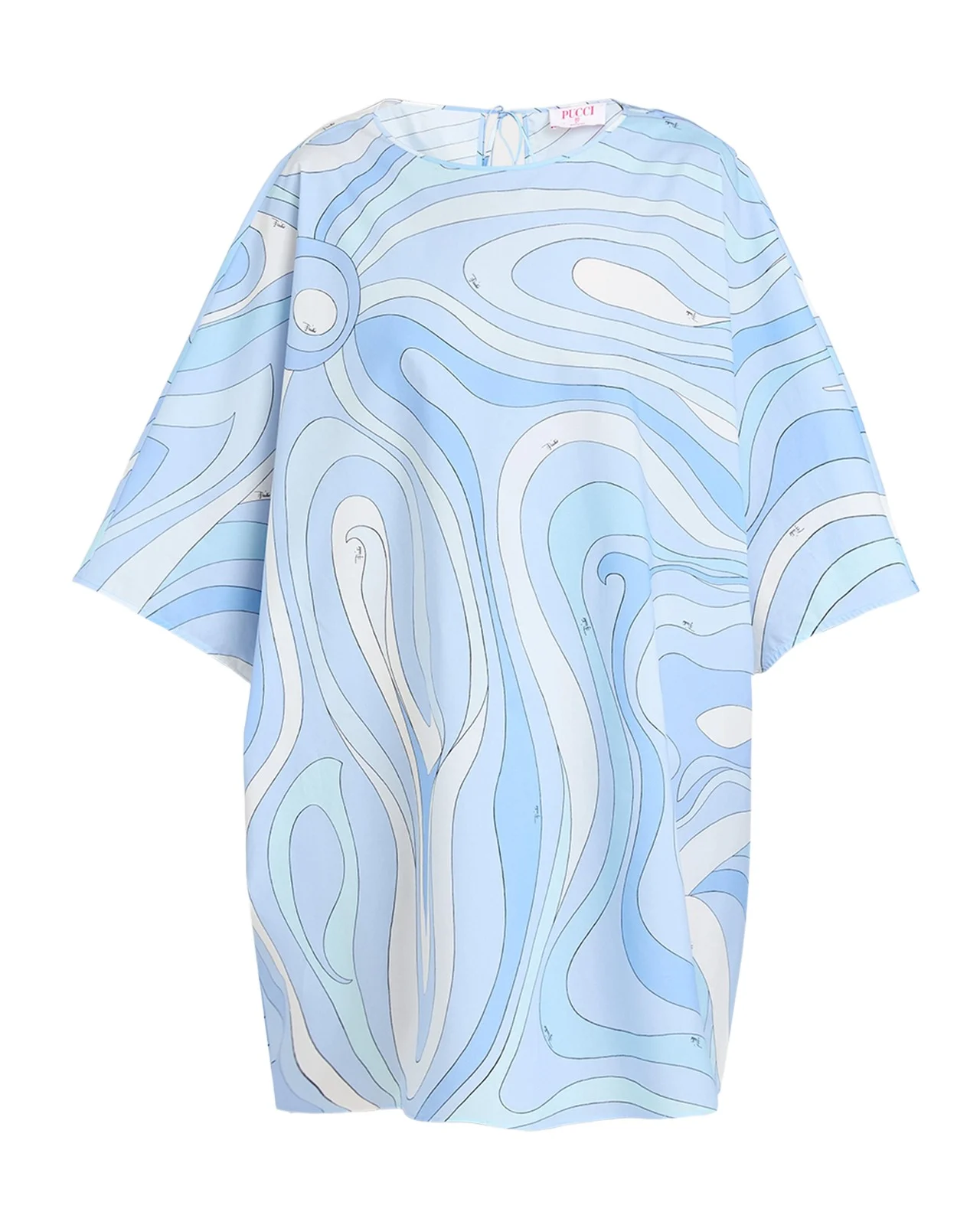 PUCCI Marmo-Print Cotton Poplin Mini Caftan Dress