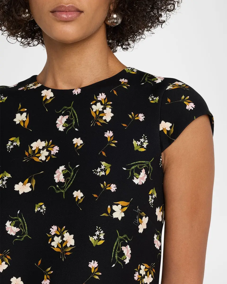Adam Lippes Izzy Floral-Print Cap-Sleeve Mini Dress | Thumbnail 5 Adam Lippes Izzy Floral-Print Cap-Sleeve Mini Dress | Thumbnail 5